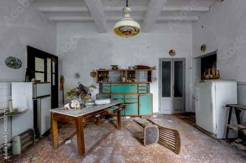 old abandoned kitchen interior