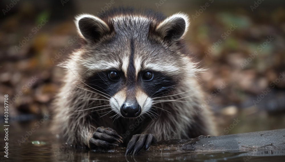 Fluffy red fox staring, alertness in nature generated by AI Fluffy red fox staring, alertness in nature generated by AI