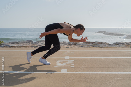 Confidence and determination race runner photo