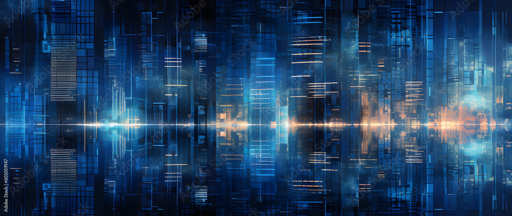 technology and city abstract wallpaper. generative AI technology and city abstract wallpaper. generative AI