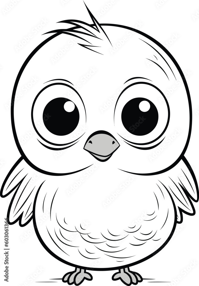Obraz premium A cartoon bird with big eyes