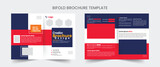 Bi fold Brochure Design Template for your Company with minimal and modern shapes in A4 format.