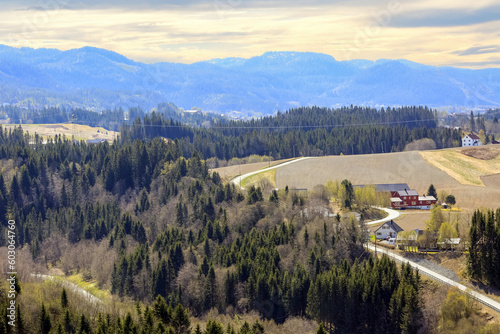 Spring in the agricultural area Bratsberg, Norway © liramaigums