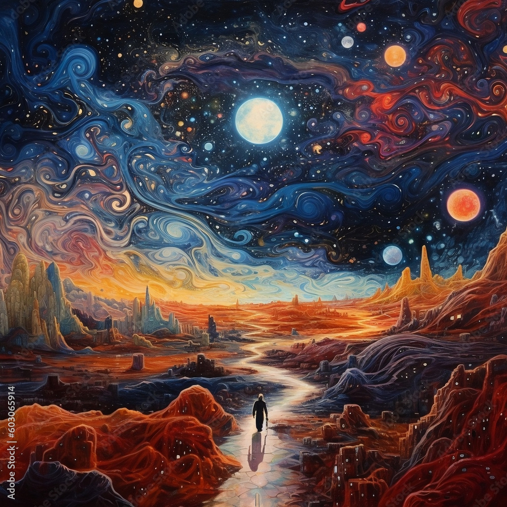 Obraz premium Interstellar Adventure, generative AI