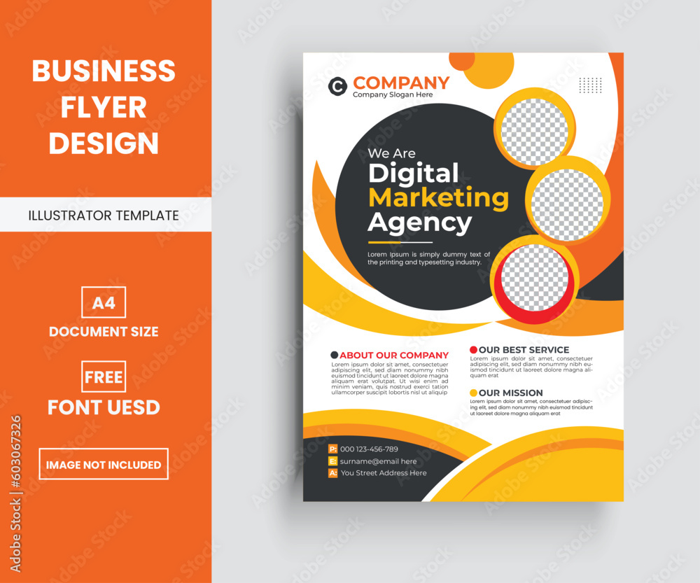 Modern corporate business multipurpose flyer layout design, Company Flyer in A4. Modern corporate business multipurpose flyer layout design, Company Flyer in A4.