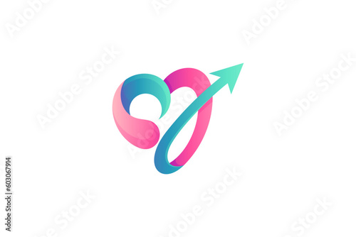 Heart logo with up arrow