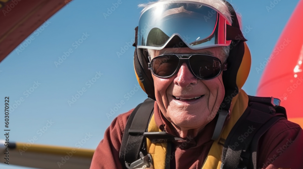 Senior with Parachute Generative Ai Senior with Parachute Generative Ai