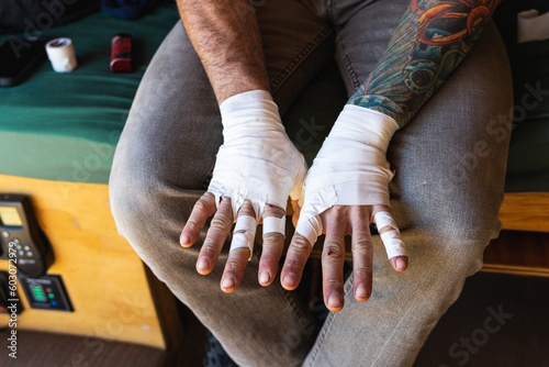 Bandaged Taped Hands photo
