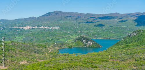 Panoramic view of Lake Bomba, in Chieti Province, Abruzzo, Italy.