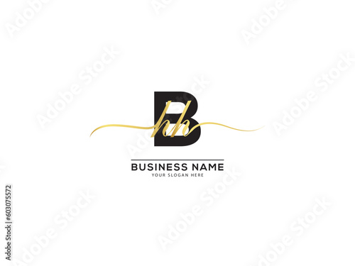 Luxury BHH Logo Design, Premium Bhh hbh Signature Letter Logo Design For Business