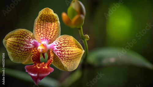 Vibrant moth orchid blossom in tranquil nature generated by AI