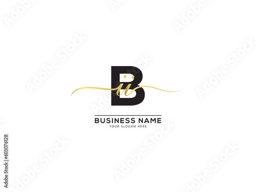 Minimalist Bii Luxury Logo, Unique Bii iib Signature Logo