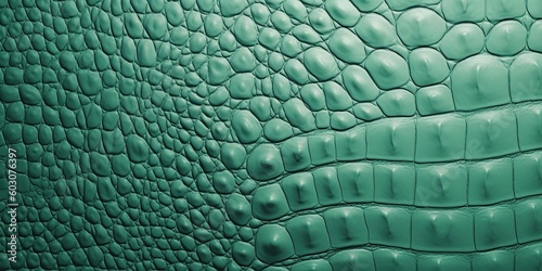 Alligator leather texture in mint color. Textured backgrouds and backdrops. Ai Generative illustration