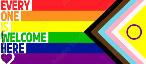 Everyone is welcome here LGBT Pride poster