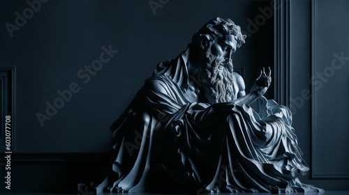 Illustration of Marble Sculpture of a Greek Stoic Philosopher