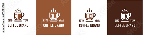 Letter JW and WJ Coffee Logo, suitable for any business related to Coffee, Tea, or Other with JW or WJ initials.