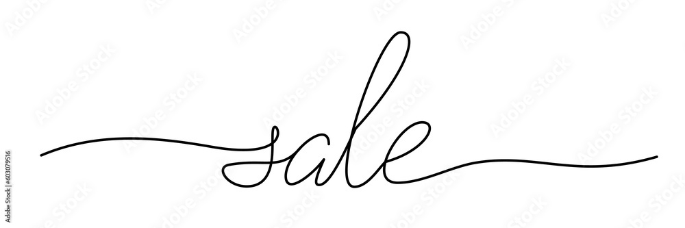 Calligraphic sale banner hand drawn with thin continuous line. Png clipart isolated on transparent background Calligraphic sale banner hand drawn with thin continuous line. Png clipart isolated on transparent background