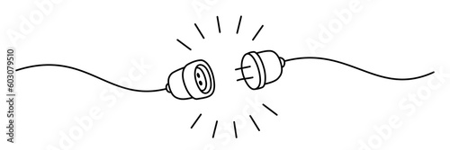Foto Electric plug and socket connection umplugged