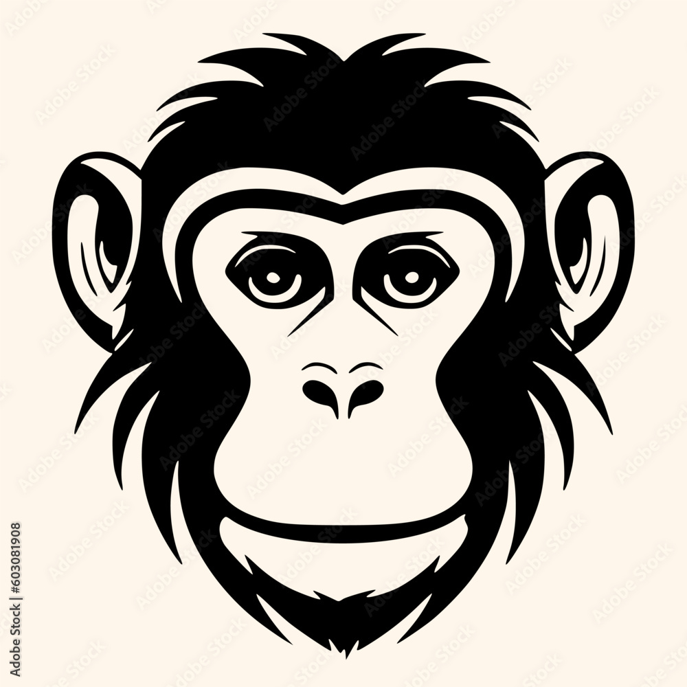 Monkey vector for logo or icon,clip art, drawing Elegant minimalist style,abstract style Illustration	
