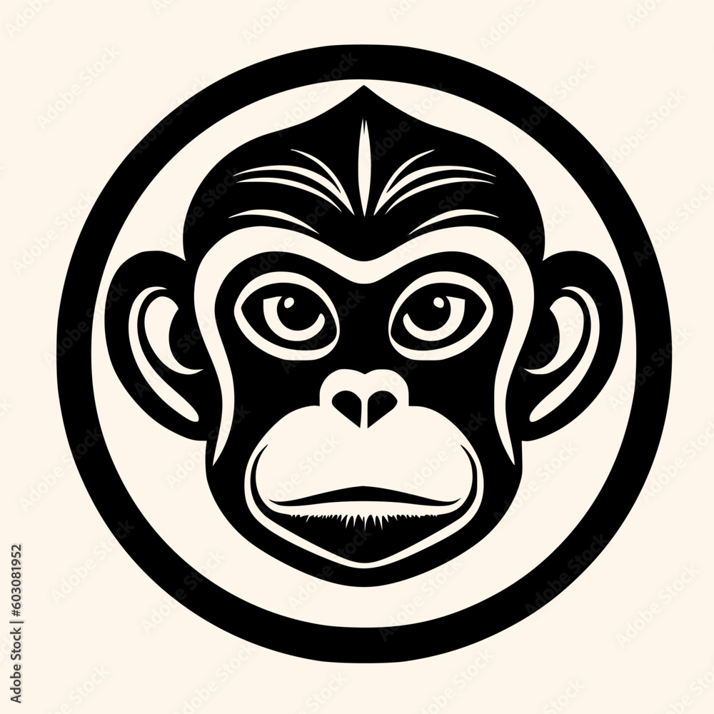 Monkey vector for logo or icon,clip art, drawing Elegant minimalist style,abstract style Illustration	
