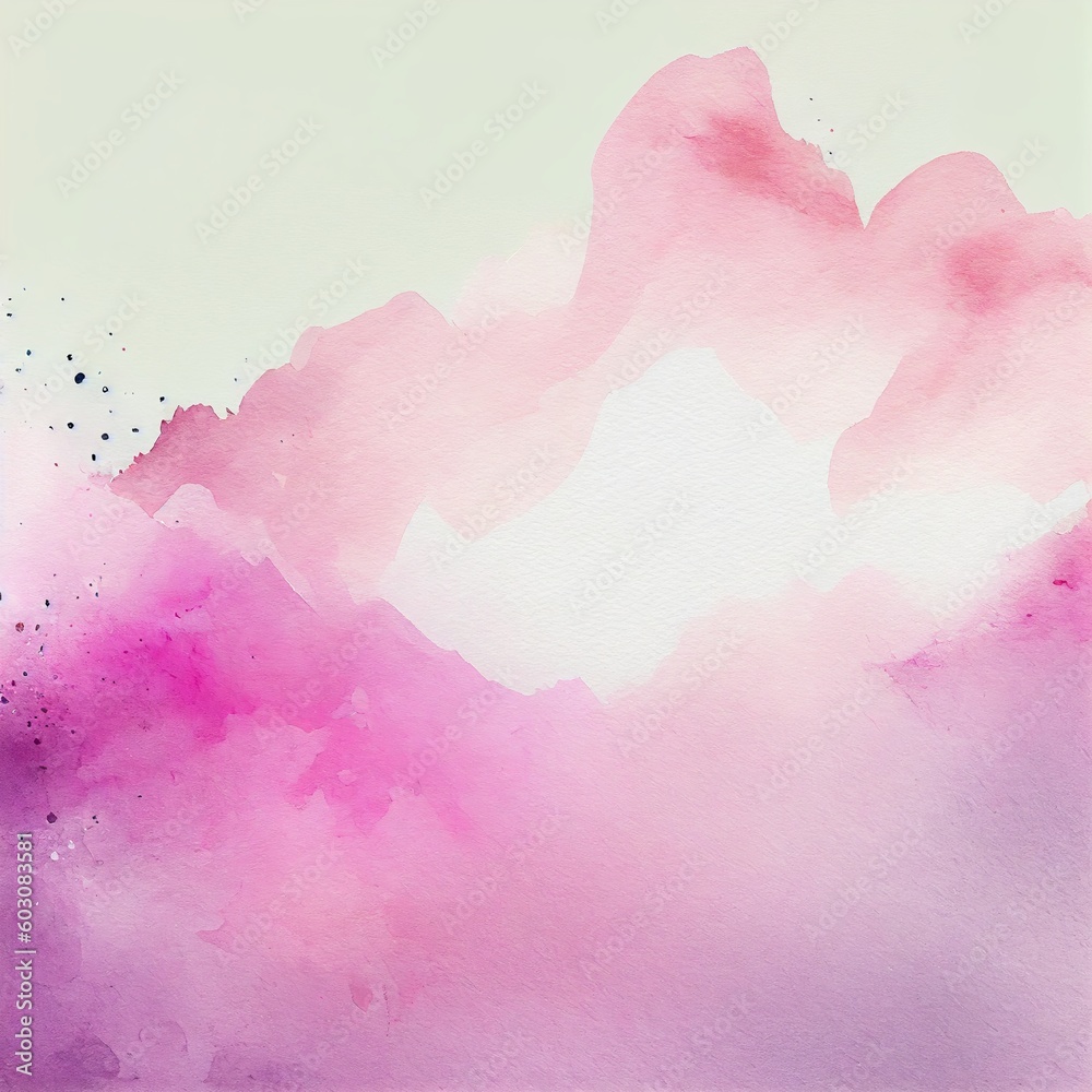 pink background, watercolor style Generative AI