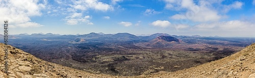 Panoramic view over the volcanic crater of Caldera Blanca on Lanzarote © Aquarius