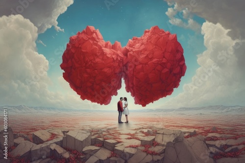 person with heart shaped balloon