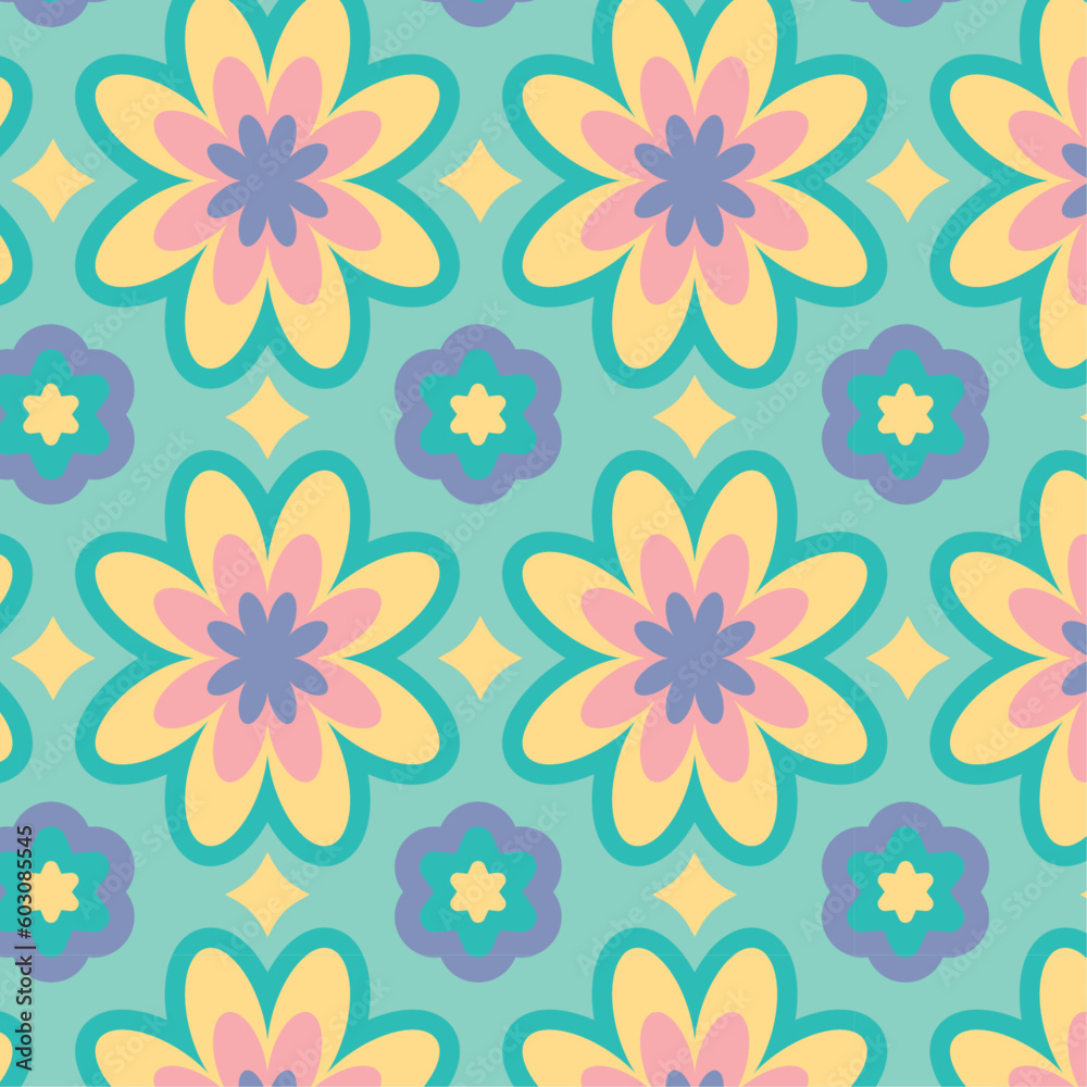 seamless pattern with flowers colorful