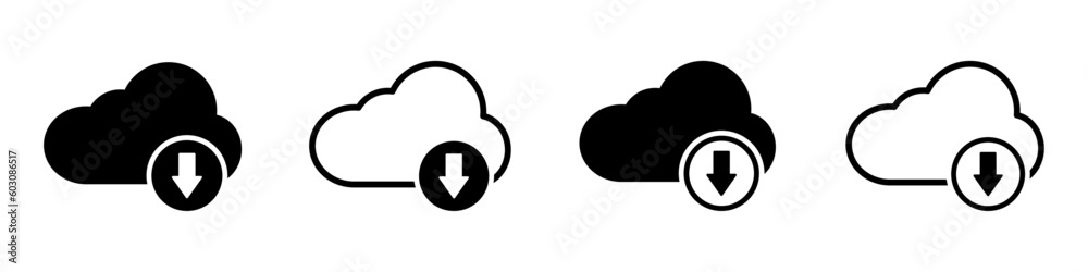 Cloud download vector icons