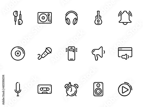 Simple vector icon on a theme sound reproduction