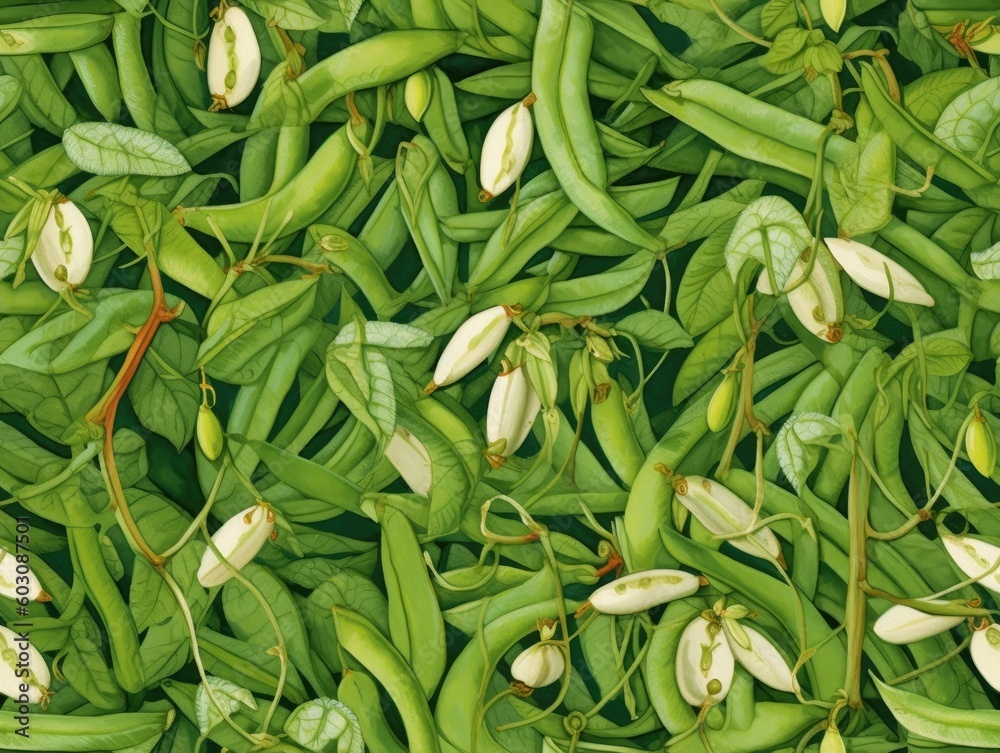 Green Beans background as seamless tile (generative AI) Green Beans background as seamless tile (generative AI)