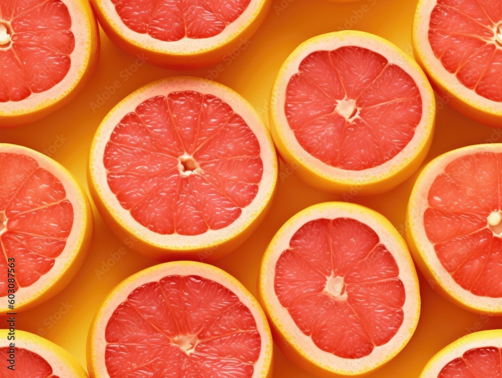 Grapefruits background as seamless tile (generative AI) Grapefruits background as seamless tile (generative AI)