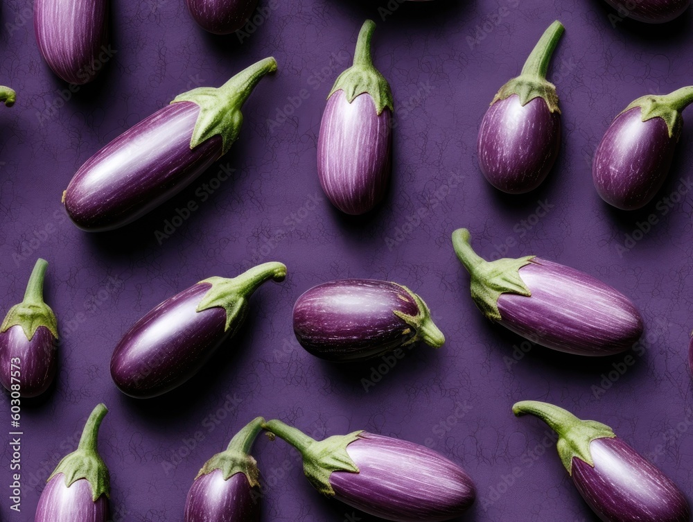 Eggplant background as seamless tile (generative AI) Stock Illustration
