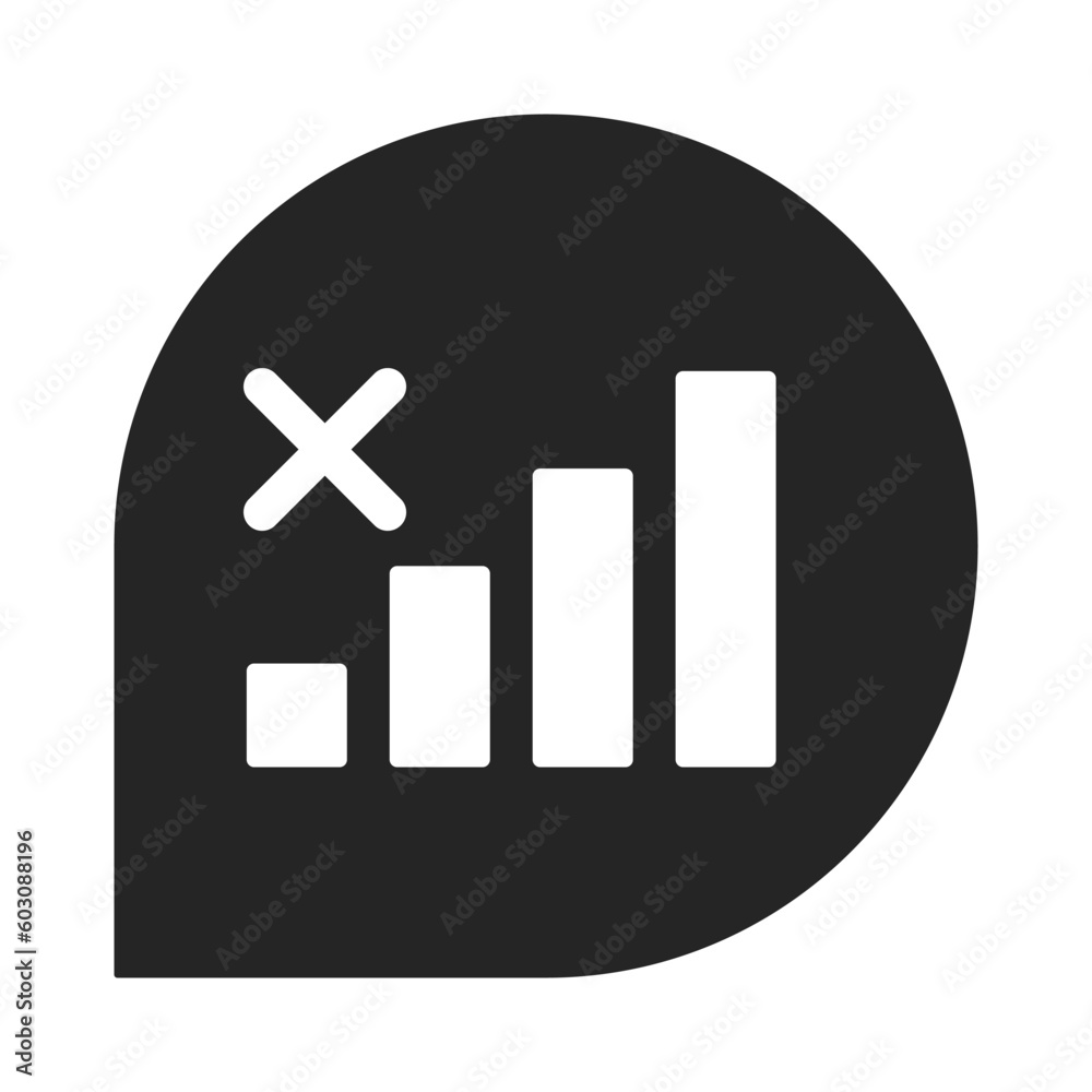 No phone signal flat monochrome isolated vector icon. Lose cell service on smartphone. Dead zone. Editable black and white line art drawing. Simple outline spot illustration for web graphic design No phone signal flat monochrome isolated vector icon. Lose cell service on smartphone. Dead zone. Editable black and white line art drawing. Simple outline spot illustration for web graphic design
