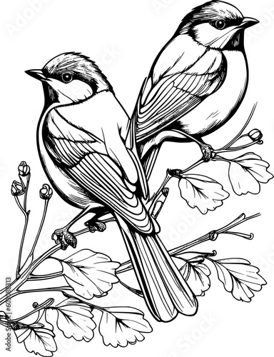 Birds Line Art