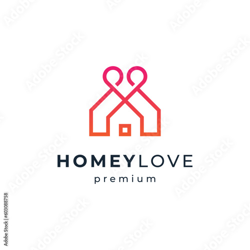 love and home for real estate or orphanage logo design