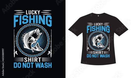 Fishing T-shirt Design Template Vector Image.