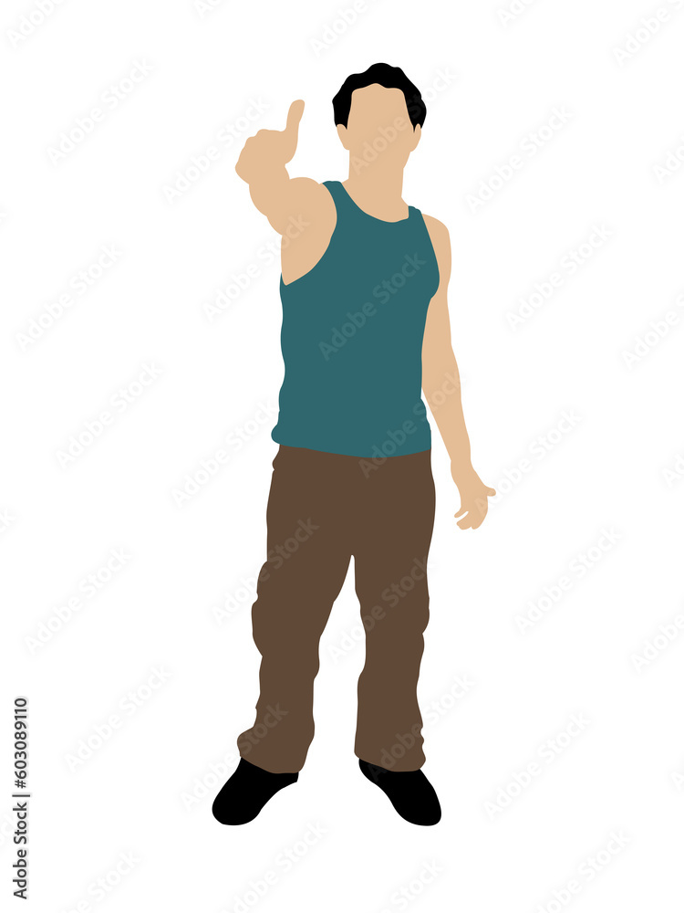 man showing thubms up on isolated background man showing thubms up on isolated background