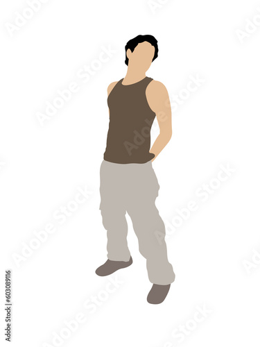 standing man on isolated background
