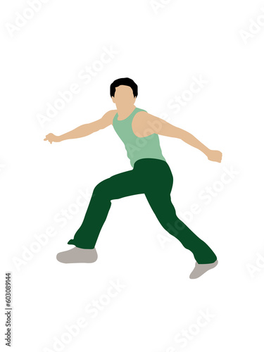 stylish dancer on isolated background