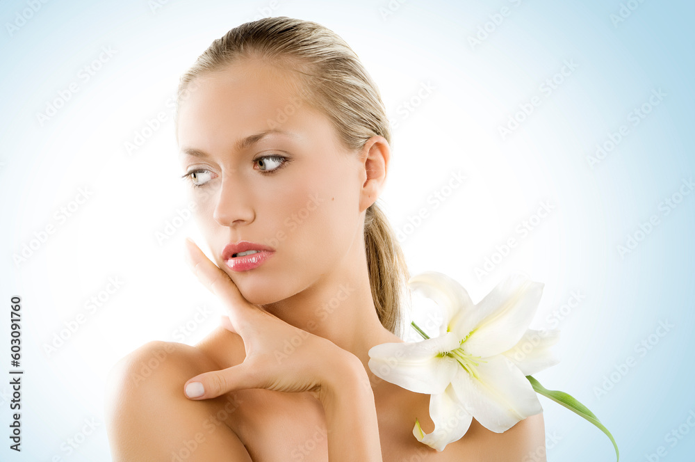 fresh portrait of a young and nice girl with wet hair posing sweetly fresh portrait of a young and nice girl with wet hair posing sweetly