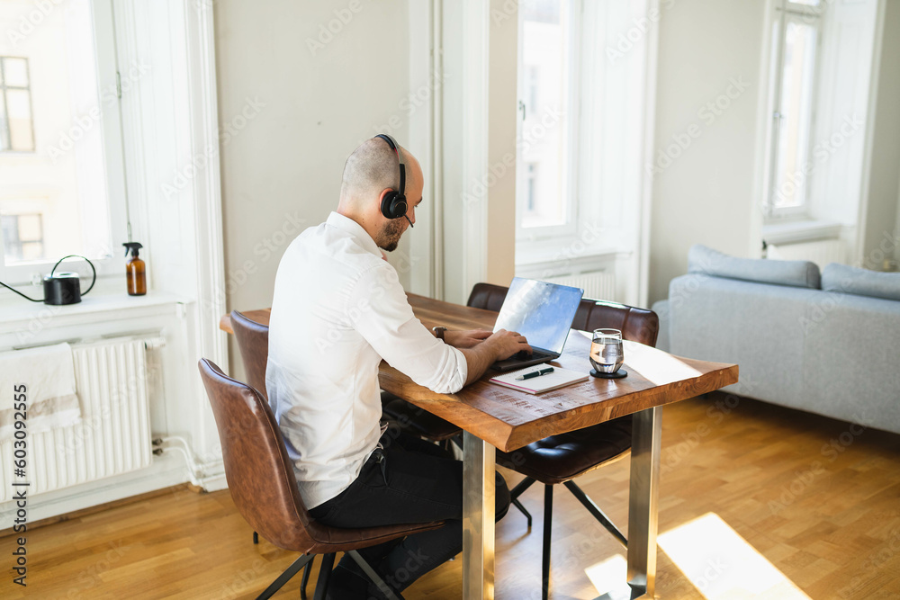 Business man working from home Business man working from home