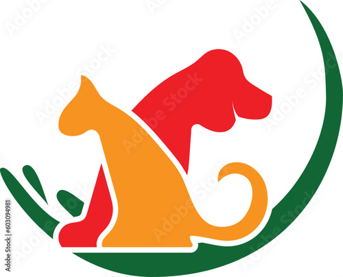 DOG and CAT animals care logo, Graphic design. and Templates