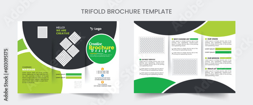 Business Brochure Template in Tri Fold Layout. Corporate Design Leaflet with minimal design template in a4.