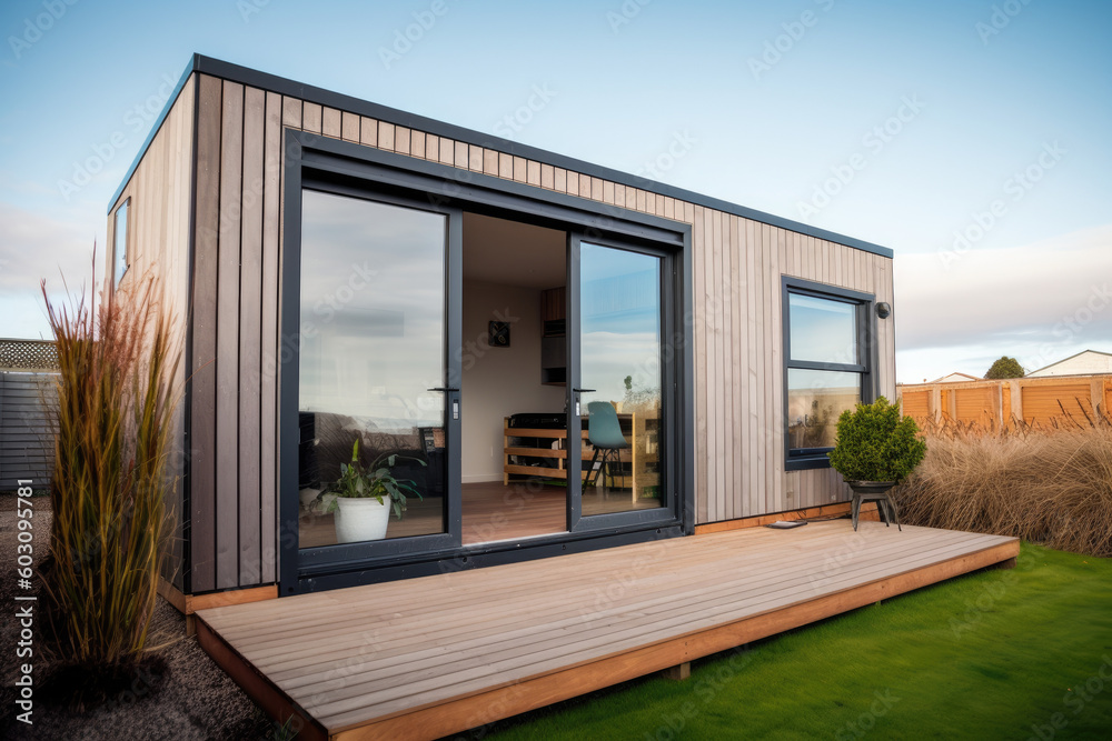 Modern house - Container - Illustration created with generative ai