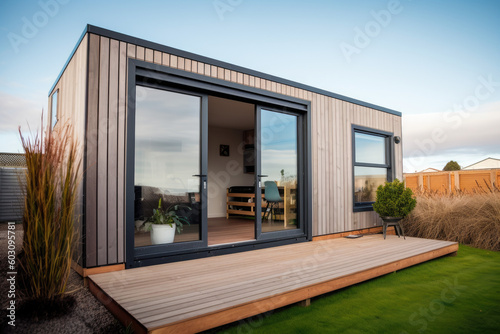 Obraz na płótnie Modern house - Container - Illustration created with generative ai w salonie