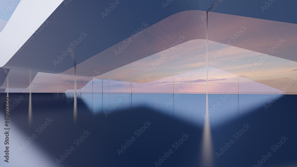 Windows Background Render Photo & Art Print Architecture interior background empty room with ...