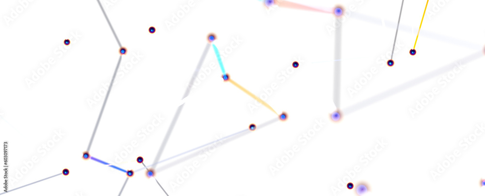 network shape. Abstract 3D render