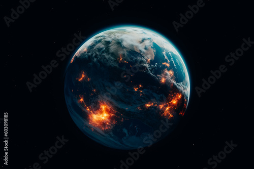 Earth from space. Art illustration