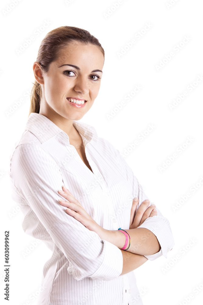 Portrait of a beautiful young woman isolated over white background Portrait of a beautiful young woman isolated over white background